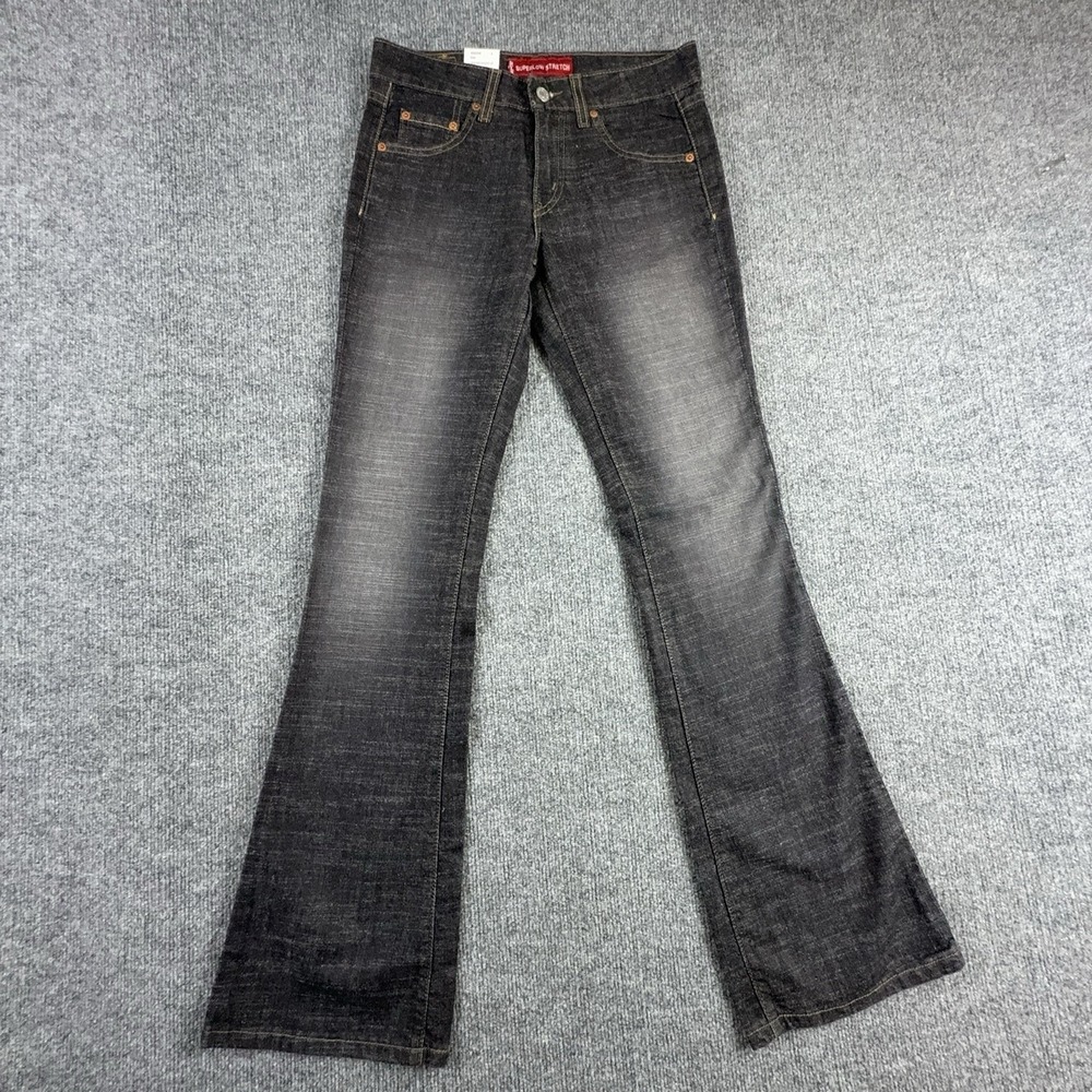 Y2K Levi's 518 Superlow Bootcut Jeans Juniors 3 Charcoal Gray Low Rise Stretch